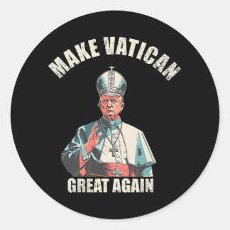 Adesivo Redondo Pope Trump Funny Trump Vaticano Christian Retro Ch