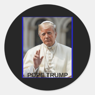 Adesivo Redondo Pope Trump Funny Trump Vaticano Christian Retro Ch