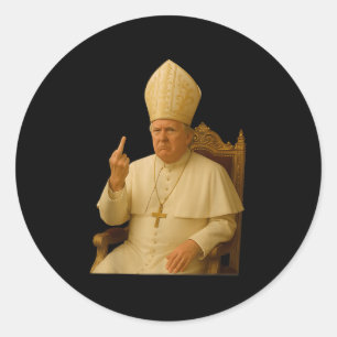 Adesivo Redondo Pope Trump Funny Trump Vaticano Christian Retro Ch