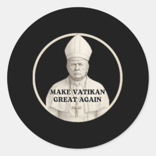 Adesivo Redondo Pope Trump Funny Trump Vaticano Christian Retro Ch