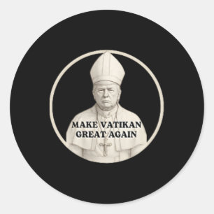 Adesivo Redondo Pope Trump Funny Trump Vaticano Christian Retro Ch