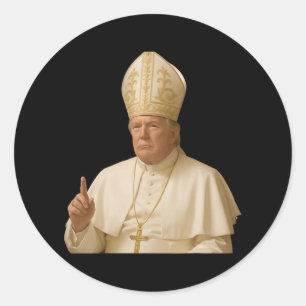 Adesivo Redondo Pope Trump Funny Trump Vaticano Christian Retro Ch