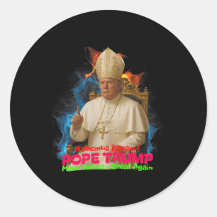 Adesivo Redondo Pope Trump Funny Trump Vaticano Christian Retro Ch