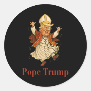 Adesivo Redondo Pope Trump Funny Trump Vaticano Christian Retro Ch