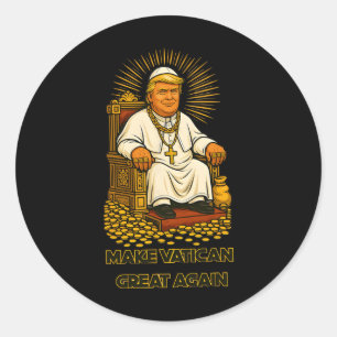 Adesivo Redondo Pope Trump Funny Trump Vaticano Christian Retro Ch