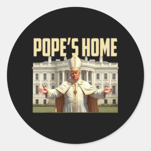 Adesivo Redondo Pope Trump Home
