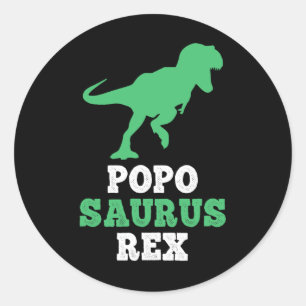 Adesivo Redondo Popo-saurus Rex Dino Dinosaur Poposaurus Funny