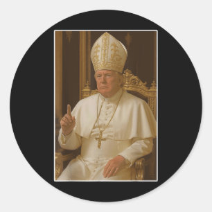 Adesivo Redondo Popo Trump Vaticano Church Papa Trump Engraçado Ch