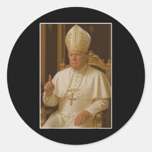 Adesivo Redondo Popo Trump Vaticano Church Papa Trump Engraçado Ch