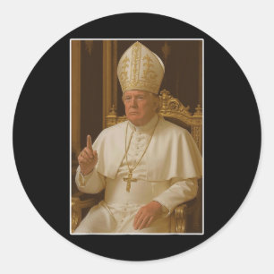 Adesivo Redondo Popo Trump Vaticano Church Papa Trump Engraçado Ch