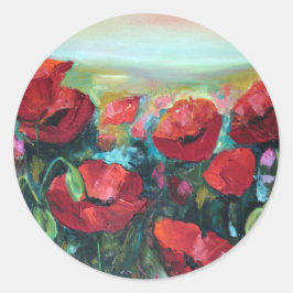 Adesivo Redondo Poppies