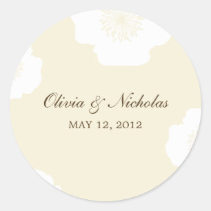 Adesivo Redondo Poppies Modernos Favorecem Pinheiros - Amêndoa