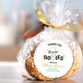 Adesivo Redondo Poppin' Bottles Baby Shower Stickers