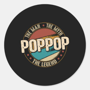 Adesivo Redondo Poppop Man Myend Legend Dia de os pais Engraçado P