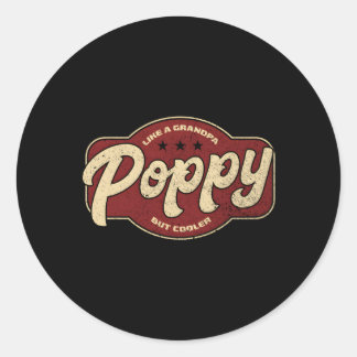 Adesivo Redondo Poppy Como Um Avô, Mas O Vovô Er Poppy