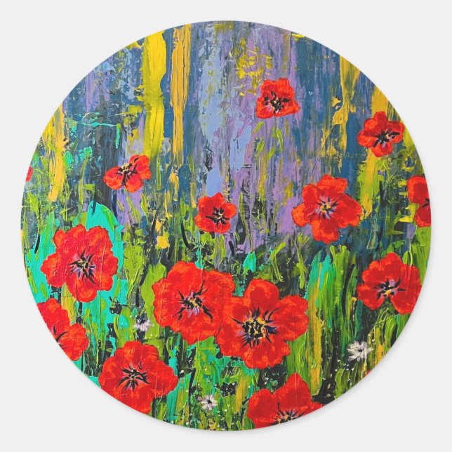 Adesivo Redondo Poppy Stickers (Frente)