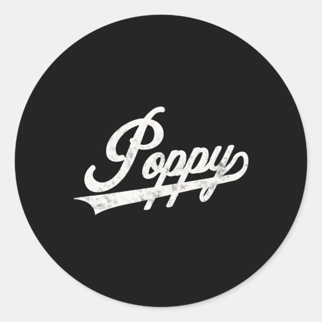 Adesivo Redondo Poppy Style Fatherâ€™S Day Para Papa Avô (Frente)