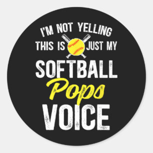Adesivo Redondo Pops de Softbol Voz Pops de um jogador de softbol