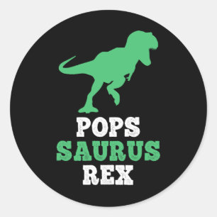 Adesivo Redondo Pops-saurus Rex Dino Dinossauro Divertido Popssaur