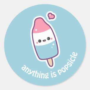 Adesivo Redondo Popsicle engraçado bonito
