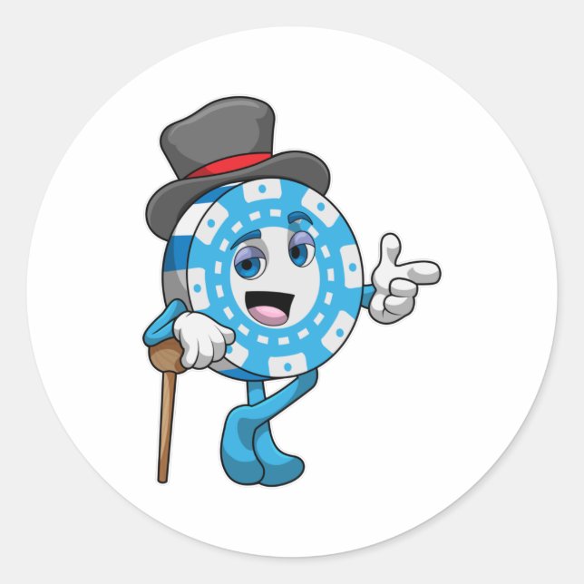 Adesivo Redondo Pôquer com batatas fritas (Frente)