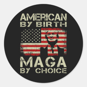 Adesivo Redondo Por Birth Maga By Choice Pro Trump 2024 Us Flag