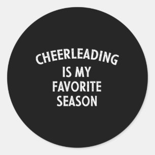 Adesivo Redondo Por cheerleading é minha estação favorita