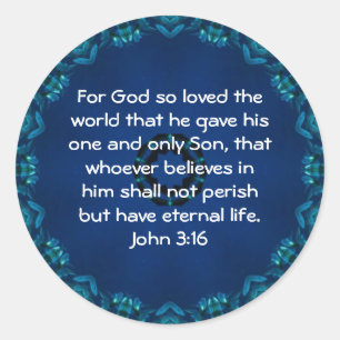 Adesivo Redondo Por Deus tanto amava o mundo... John 3:16