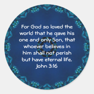 Adesivo Redondo Por Deus tanto amava o mundo... John 3:16