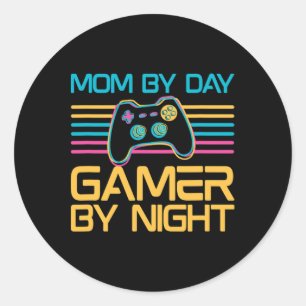 Adesivo Redondo Por Dia Gamer Por Videos games Noturnos Gamer Mãe