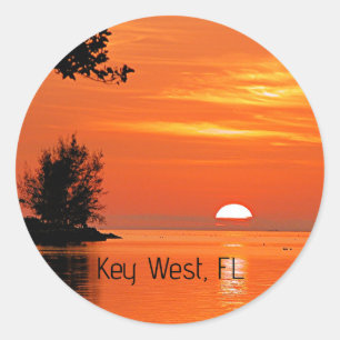 Adesivo Redondo Pôr do sol em Key West, FL