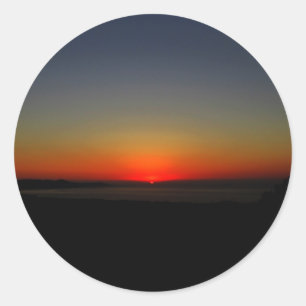 Adesivo Redondo Pôr do sol na água