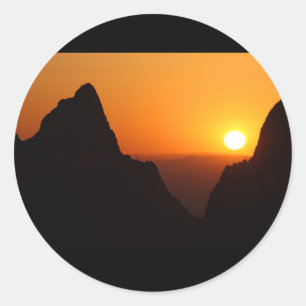 Adesivo Redondo Por do sol na janela