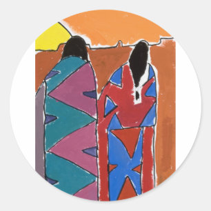 Adesivo Redondo Por do sol nativo