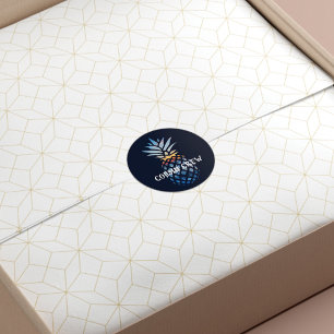 Adesivo Redondo Pôr do Sol Tropical Personalizado Abacaxi