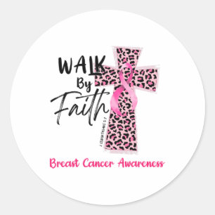 Adesivo Redondo Por Faith Breth Cancer Consciência Cristã Jesus W