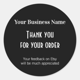 Adesivo Redondo Por favor, deixe a embalagem negra de feedback.