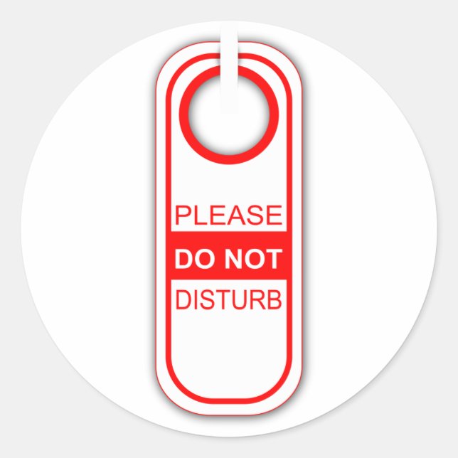 Adesivo Redondo Por favor, não perturbe (Frente)