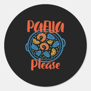 Adesivo Redondo Por favor Paella Cozinha Espanhola Espanha Viagem 