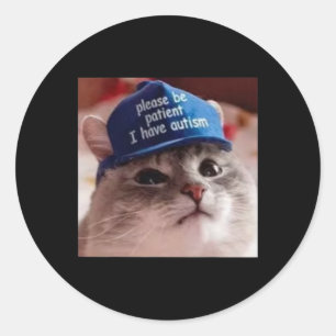 Adesivo Redondo Por Favor Seja Paciente Eu Tenho Autismo Gato Engr