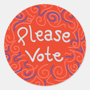 Adesivo Redondo Por Favor, Votem As Placas Em Papel