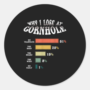 Adesivo Redondo Por que eu Perder o Estilo de Vintagem Cornhole