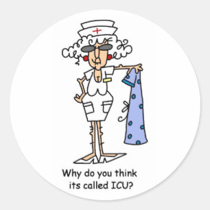 Adesivo Redondo Por que você o pensa chamou ICU?