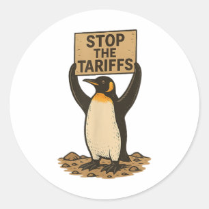 Adesivo Redondo Pôr Termo Às Tarifas De Penguim Anti-Pautal Engraç