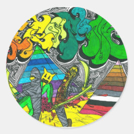 Adesivo Redondo Porcentagem de múmias de Cortar