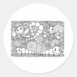 Adesivo Redondo Porcentum Bugz