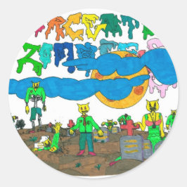 Adesivo Redondo Porcentum_Zombies