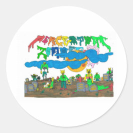 Adesivo Redondo Porcentum_Zombies