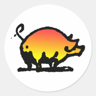 Adesivo Redondo porco