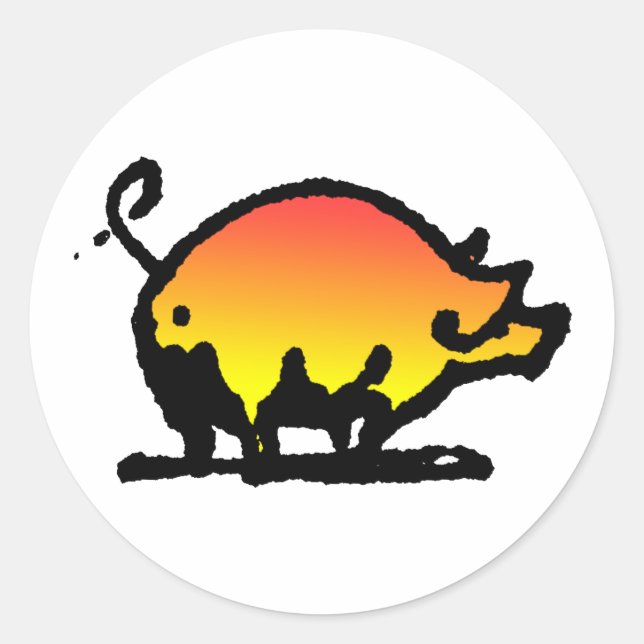 Adesivo Redondo porco (Frente)